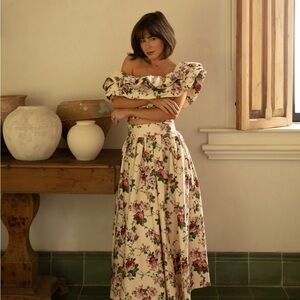 Antonio Melani x The Style Bungalow Miraflores Off-The-Shoulder Puffed Crop Top